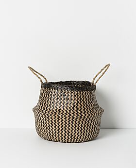 Amara seagrass basket natural/black - large