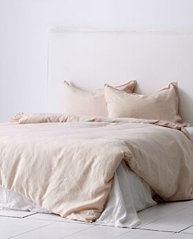 il momento linen duvet and pillow case set - blush