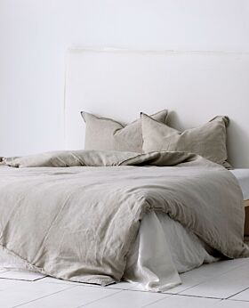 il momento linen duvet and pillow case set - coastal grey