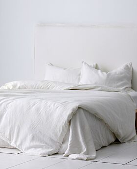 il momento linen duvet and pillow case set - queen - soft white