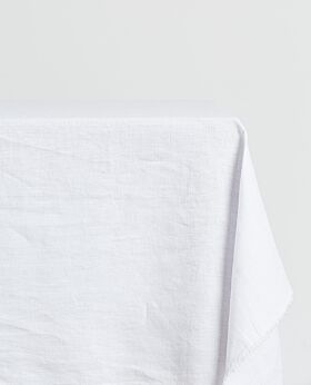 Bay linen tablecloth rectangle small - crisp white