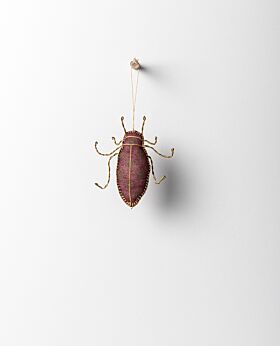 Bedouin hanging patterned beetle - assorted upcycled canvas with brass