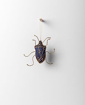 Bedouin hanging patterned bug - assorted upcycled canvas with brass