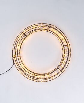 Capella electric LED wreath black w black wire - small