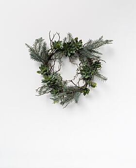 Chestnut wreath with succulent 