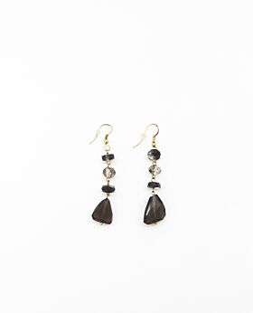 Cosette earrings - black & grey drop