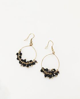 Cosette earrings - black hoop