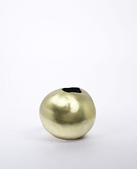 Dante brushed brass round vase - small