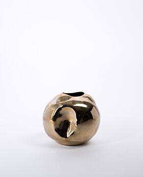 Dante polished brass round vase - small