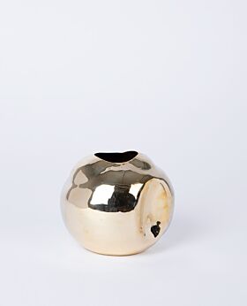 Dante polished brass round vase - large