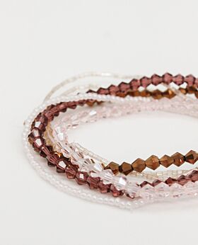 Felice multi-strand bracelet set - assorted pink