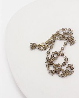 Felice short necklace - gold & grey stone
