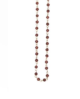 Felice short necklace - gold & pink stone