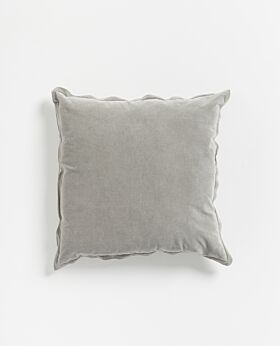 Freya velvet linen cushion - grey 
