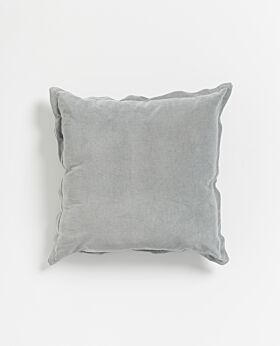 Freya velvet linen cushion- ice blue