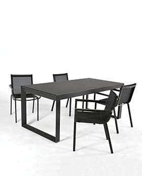 Granada automatic extension dining table - charcoal