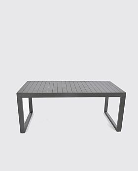 Granada extension dining table aluminium top w slats - charcoal