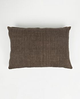 Haarlem linen cushion - bitter chocolate - rectangle