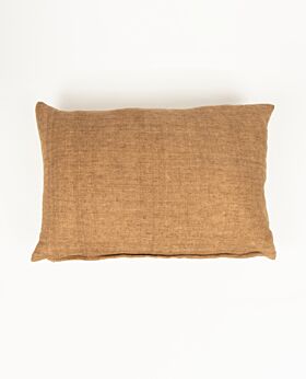 Haarlem linen cushion - toffee - rectangle