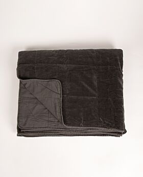 il momento velvet quilt queen/king - charcoal