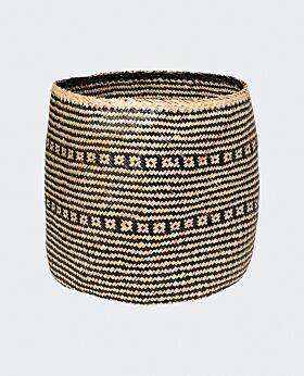 Imani seagrass basket- black/natural