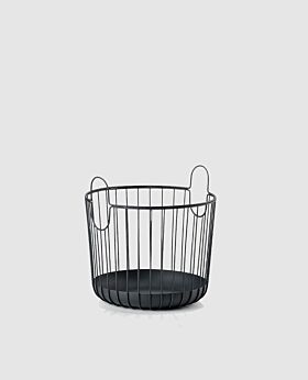 Zone Inu round metal basket - black - small