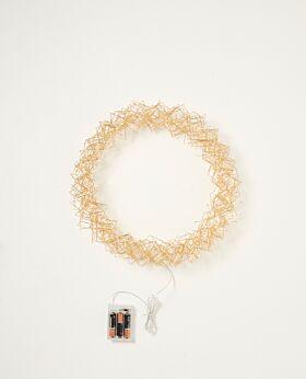 Jasper LED wire wreath - gold