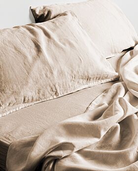Keira linen fitted sheet - wheat