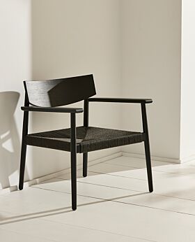 Kent oak black occasional chair - black woven seat