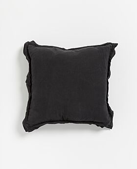 Kip linen cushion - black