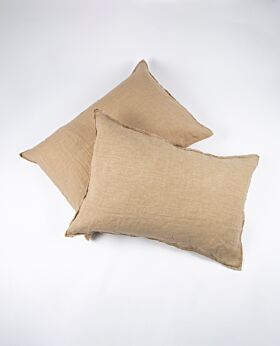 il momento linen pillow case set-2 - caramel 