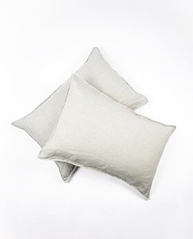 il momento linen pillow case set-2 - coastal grey