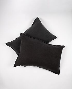 il momento linen pillow case set-2 - charcoal