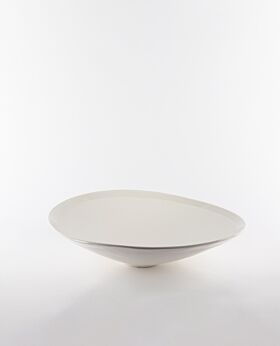 Lotus curved platter white - large