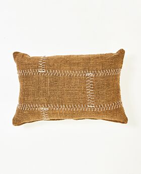 Mabel cushion natural with white stitching