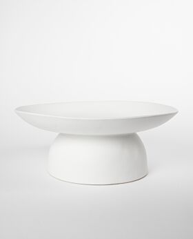 Marlowe pedestal platter low white
