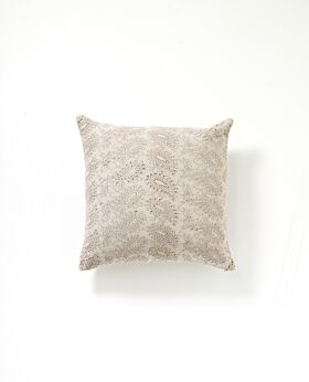 Martha velvet embroidered cushion - grey