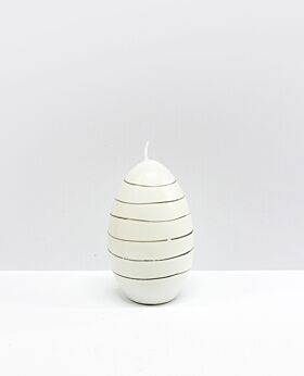 Meadow stripe egg candle- large