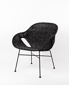 Parker occasional chair solid stackable - black