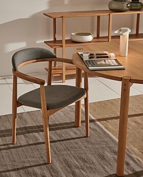 Odense oak natural dining chair - grey felt seat