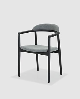 Odense oak black dining chair - grey felt seat