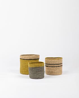 Paco basket - mustard/grey/black