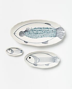 Pisces hand-painted platters - set of 3
