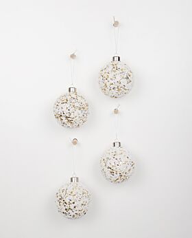 Poem hanging baubles w pearls - set of 4