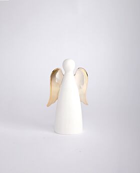Poem LED standing porcelain angel - large