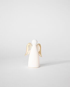 Poem LED standing porcelain angel - small