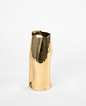 Dante polished brass tall vase - large