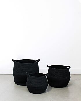 Port cotton rope basket - black