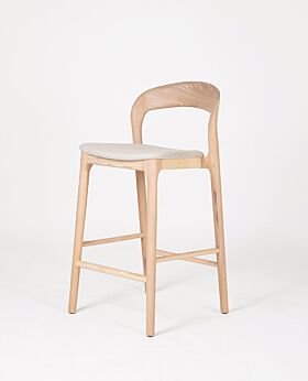 Raglan ash counter stool - oatmeal fabric