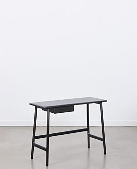 Sonnet oak desk with drawer - black
